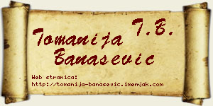 Tomanija Banašević vizit kartica